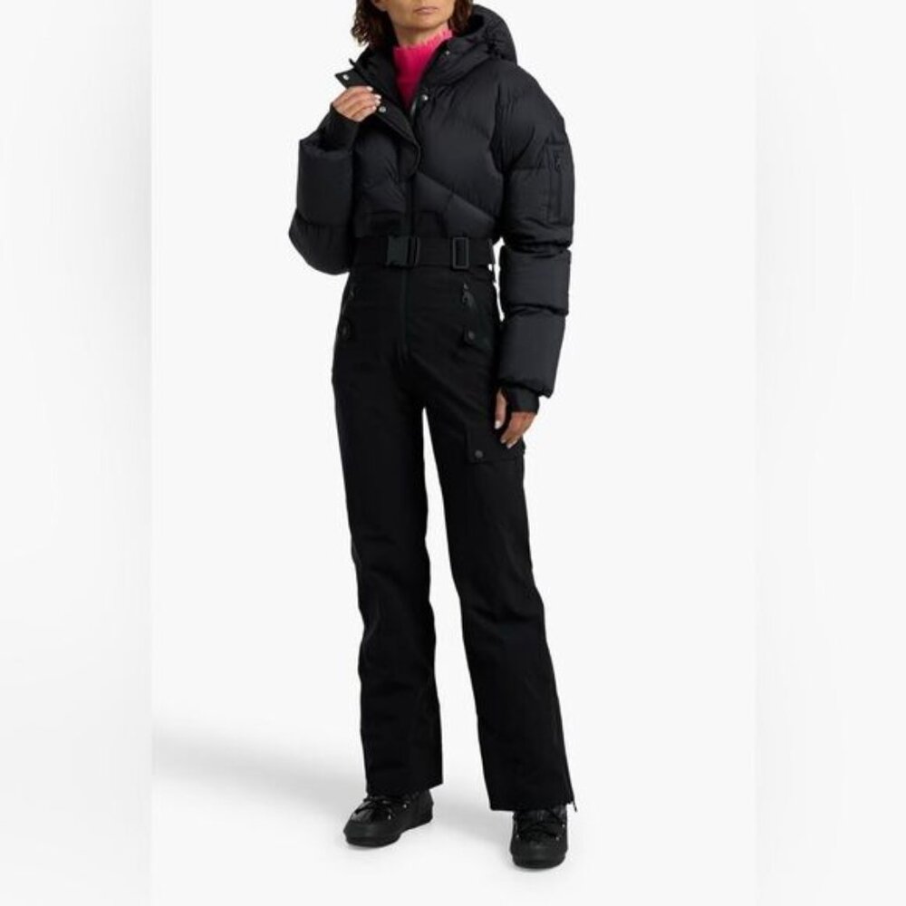 Cordova Quilted Down Belted Ski Suit Black Waterproof NWT XS